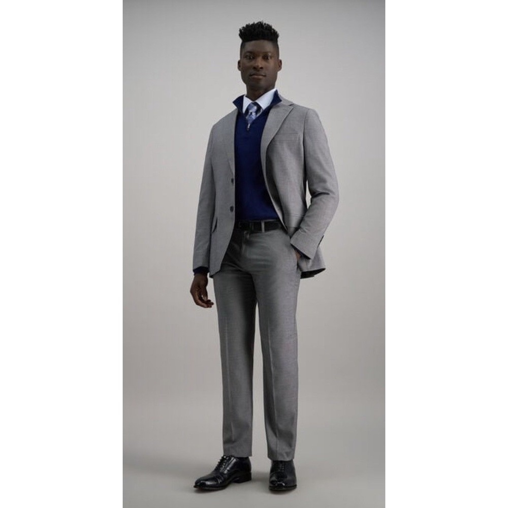 J.M.‎ Haggar Suit Dress Pants  38x29 Premium Stretch Micro Dobby Grey Office